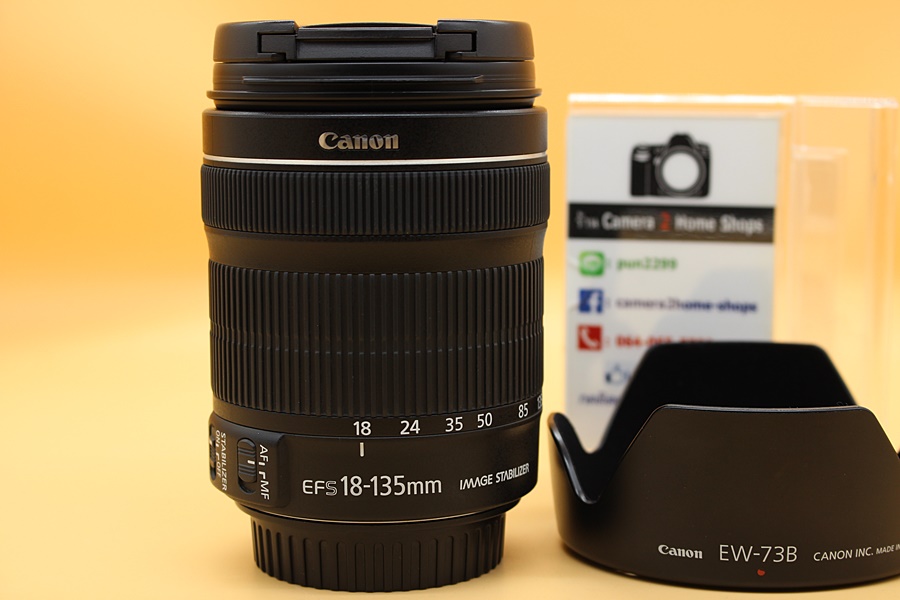 ขาย Canon EF-S 18-135 mm f/3.5-5.6 IS STM สภาพสวย อดีตประกันร้าน ไร้ฝ้า รา ตัวหนังสือคมชัด ยางแน่น พร้อมHood  อุปกรณ์และรายละเอียดของสินค้า 1.Lens Canon EF